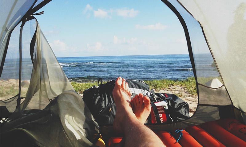 camping at the beach