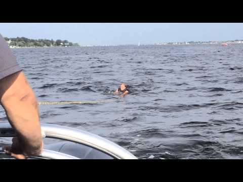 Water Skiing On A Pontoon Boat Starring Elle Hansen From Regeneration Partners