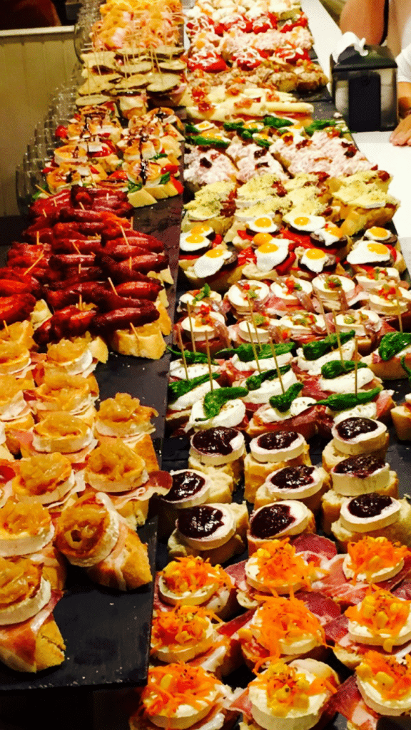 Delicious selection of Pintxos (Tapas) in San Sebastián