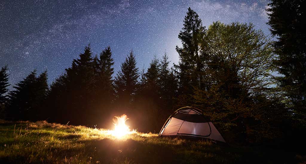 tent at night