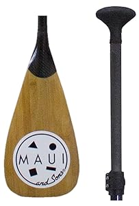 Adjustable Carbon Fiber and Bamboo Paddle Board Paddle By Maui and Sons