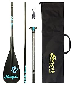 Sawyer Storm Traveler 3-Piece Adjustable Stand-Up Paddle and Fiberglass Shaft with 100 Square Inch CFRT Blade