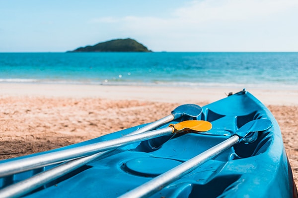 kayak on shore