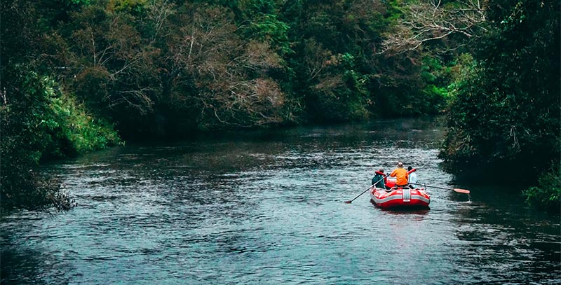 people in inflatable boat