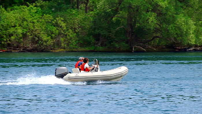 people on inflatable boat