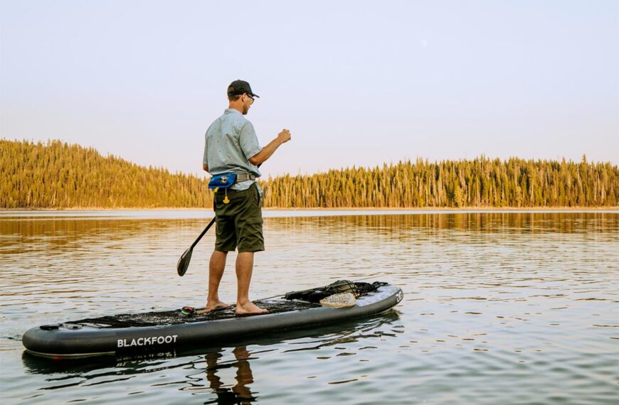 man on stable paddle board