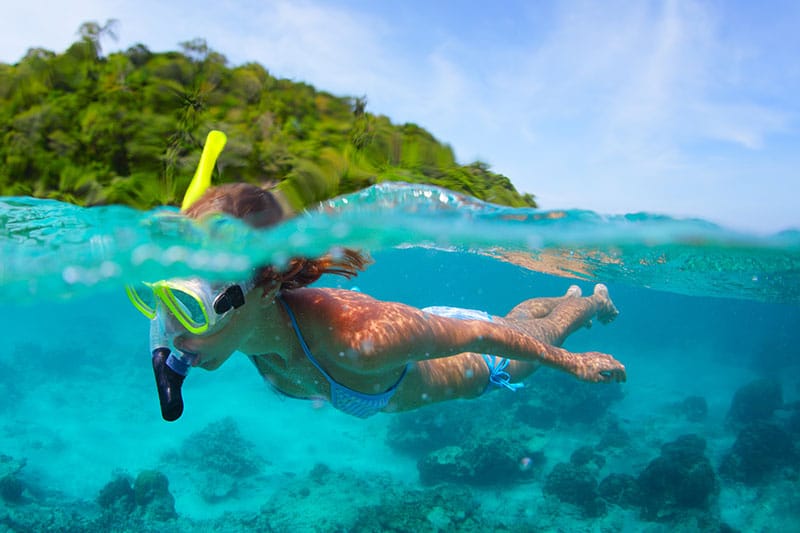 woman snorkeling