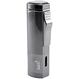 Scorch Torch Aficionado Easy Slide Switch Triple Jet Flame Butane Torch Cigarette Cigar Lighter w/ Butane Window