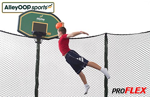 JumpSport Proflex Basketball Hoop & Inflatable Ball for Trampoline | Fits AlleyOOP, Elite Classic Safety Enclosures | Trampoline Sold Separately