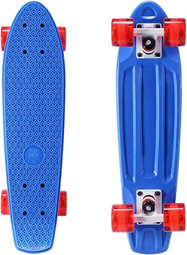 Playshion Complete 22 Inch Mini Cruiser Skateboard for Beginner with Sturdy Deck