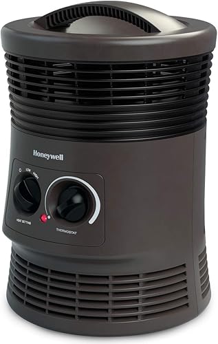 Honeywell HHF360V 360 Degree Surround Fan Forced Heater with Surround Heat Output Charcoal Grey Energy Efficient Portable Heater with Adjustable Thermostat & 2 Heat Settings