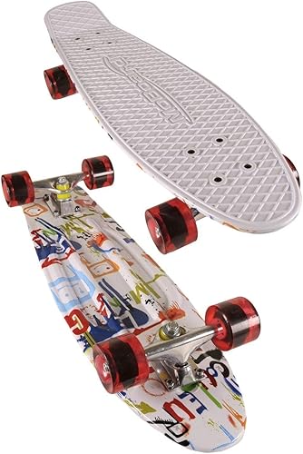  27-inch Vintage Skateboard - Skate for Beginners and Professionals - Shortboard for Kids and Adults - Stylish Board with Interchangeable Wheels