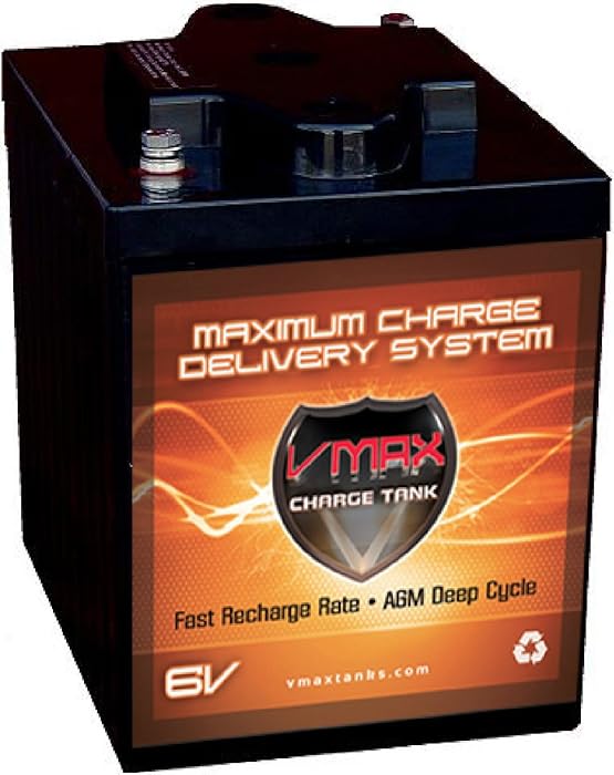 VMAXTANKS 6 Volt 225Ah AGM Battery: High Capacity & Maintenance Free Deep Cycle Battery for Golf Carts, Solar Energy, Wind Energy