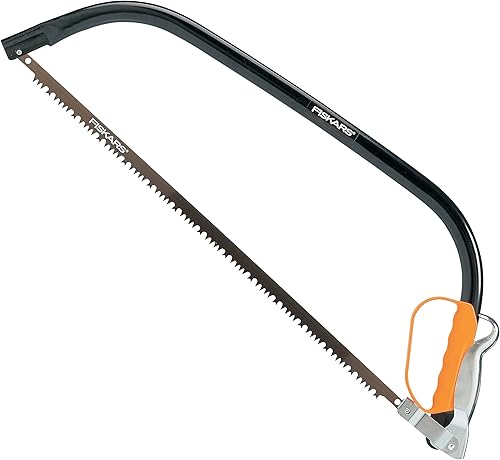 Fiskars 21” Bow Saw SW30, Fixed blade, Length: 62 cm, Plastic blade guard included, steel, Black/Orange, 1001621