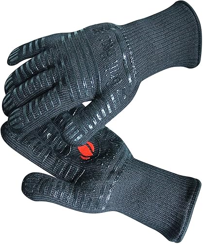 Grill Heat Aid BBQ Gloves Heat Resistant 1,472℉ Extreme. Kitchen Dexterity Handle Oven Cooking Hot Food on Cast Iron, Baking, Barbecue, Smoker