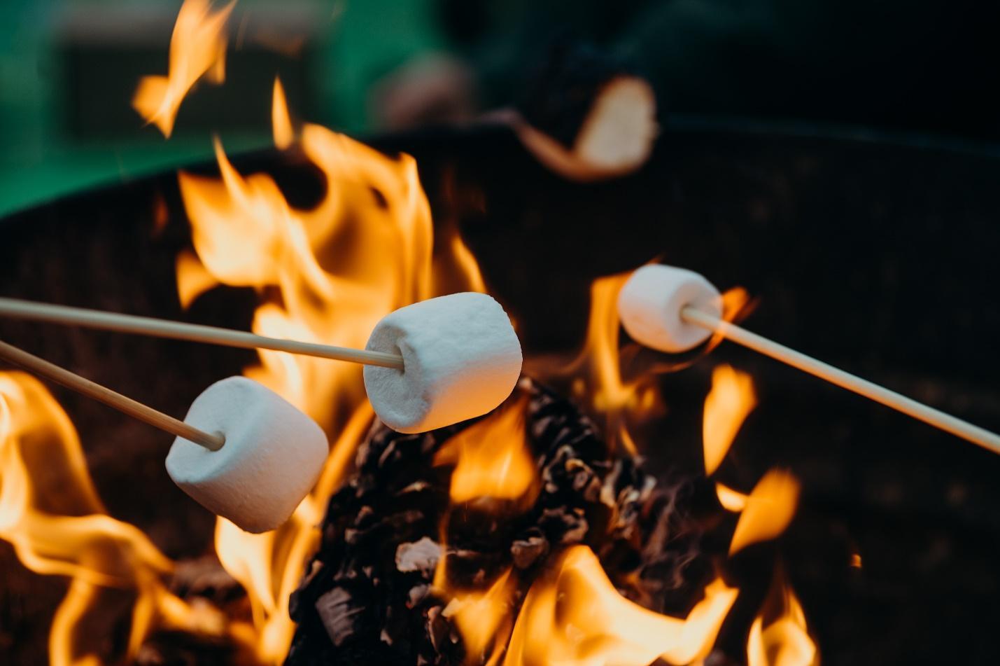 marshmallows over camp fire