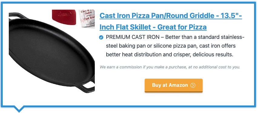 Cast Iron Pizza Pan/Round Griddle - 13.5"-Inch Flat Skillet - Great for Pizza