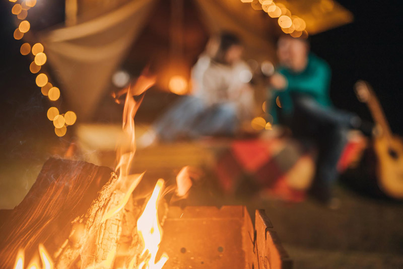 campfire at campsite