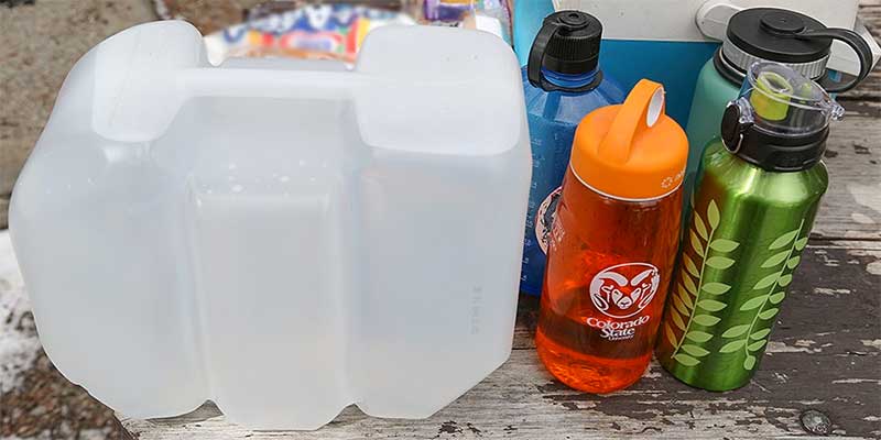 water on camp table