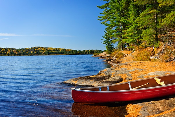 canoe on shore