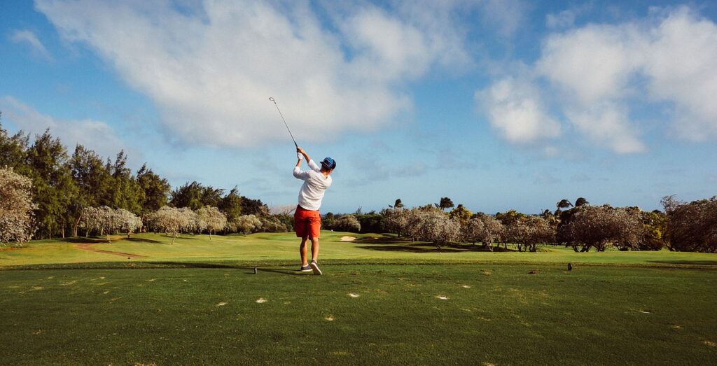 guy on golf course