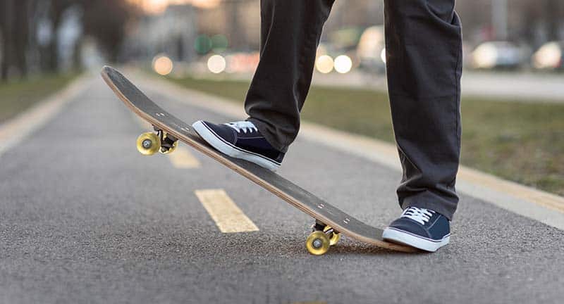 skateboard in street