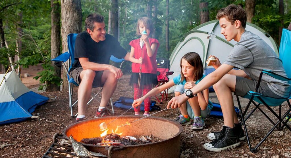 dad camping with kids