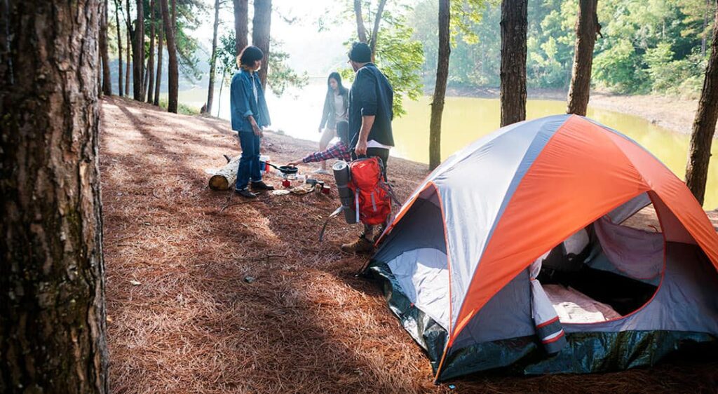 friends camping