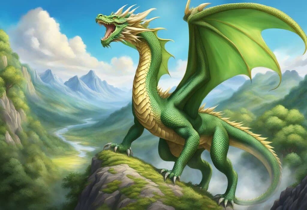 green dragon in valley