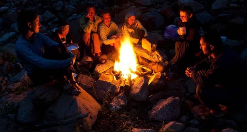 group around a campfire