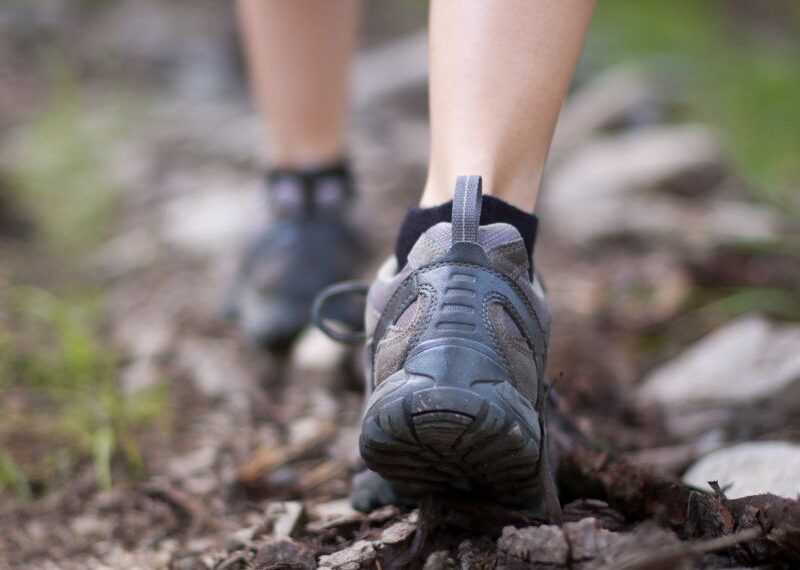 hiking boots from back