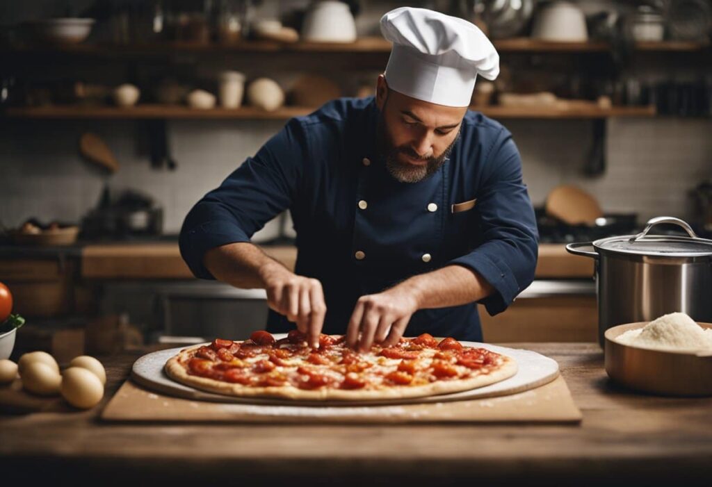 making pizza