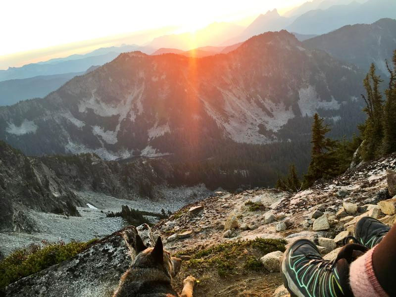 salomon lightweight women's hiking boots on a mountain trail