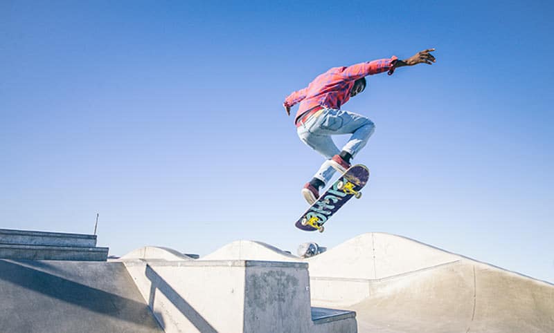 skateboarder in skate park