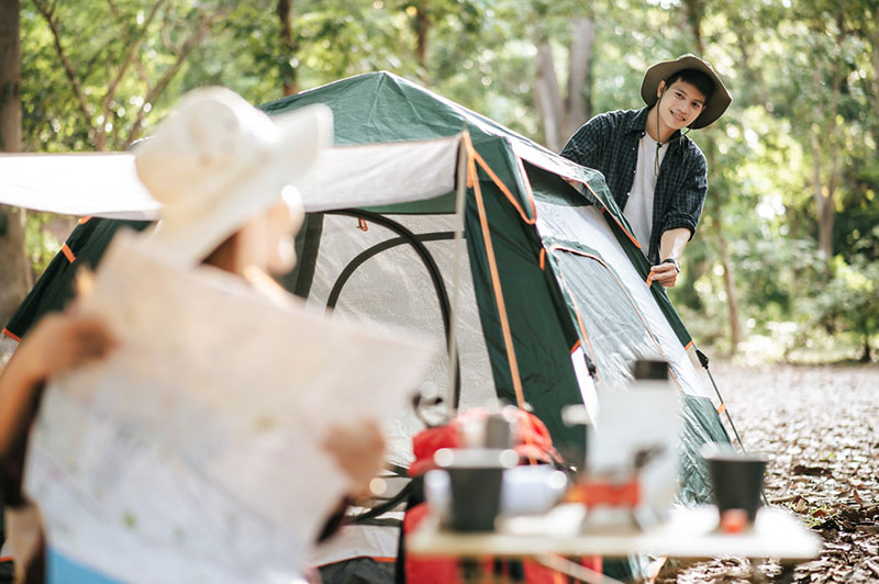 tent campsite setup