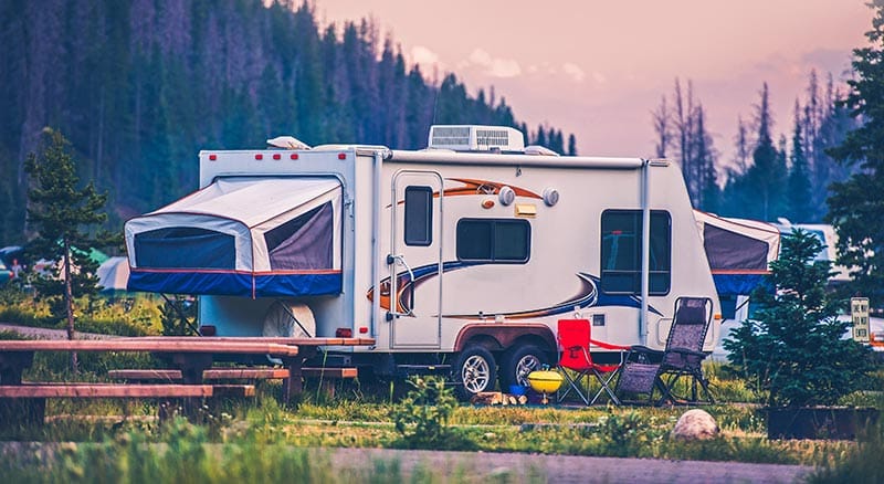 camping chairs outside RV